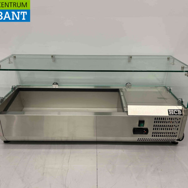 HCB Edelstahl Thekenvitrine Theken-Kühlvitrine saladière 4 x 1/4 GN 100 cm Horeca