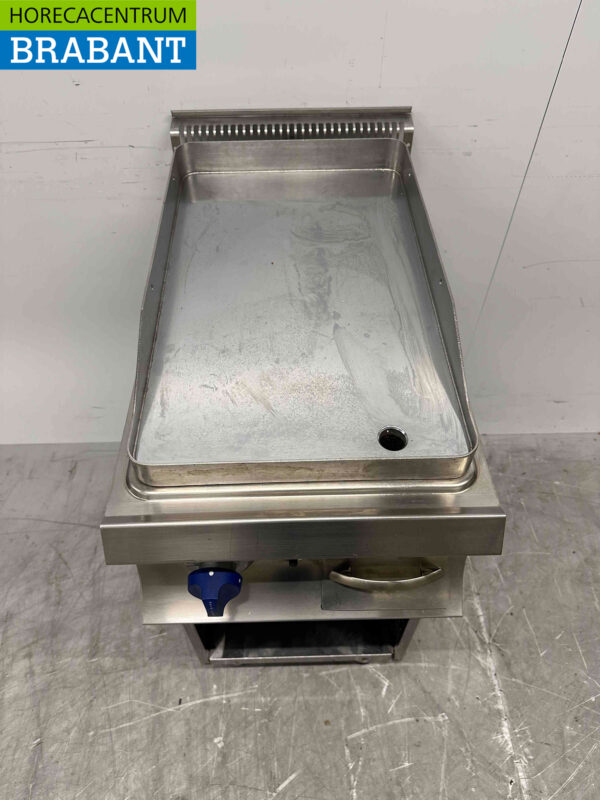 Edelstahl MBM Grillplatte Spiegel Griddle Chrom Griddle Plancha 40 cm Gas Horeca – Bild 2
