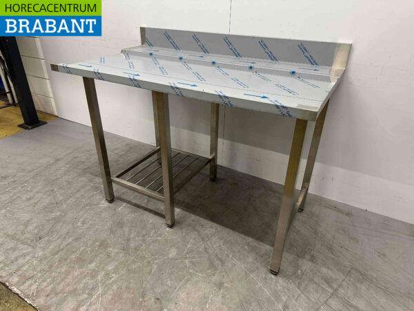 Edelstahl Drainagetisch mit Durchreiche Spülmaschine 146 cm Horeca – Bild 2