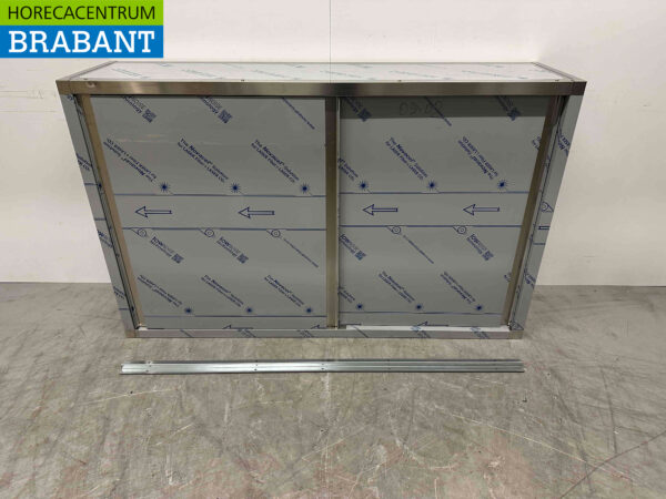 Edelstahl-Hängeschrank 2 Schiebetüren 160 cm Catering