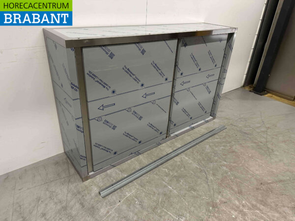 Edelstahl-Hängeschrank 2 Schiebetüren 160 cm Catering – Bild 2