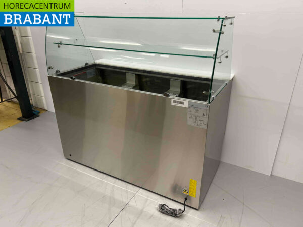 HCB Edelstahl Saladette Gekühlte Werkbank 3 Türen 1/1 GN mit Glasplatte 137 cm 230V Horeca – Bild 7