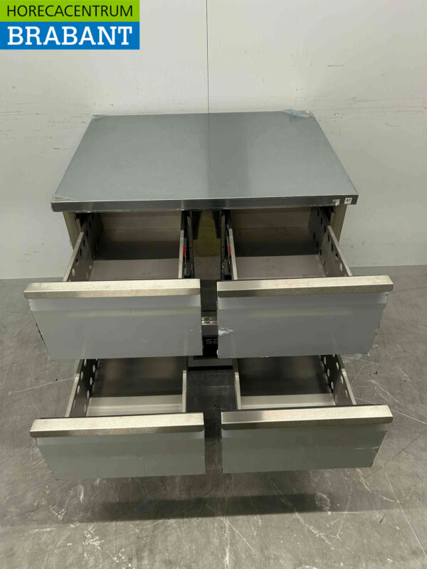 Saro gekühlte Werkbank aus Edelstahl 4 Schubladen 90 cm 230V Horeca – Bild 4