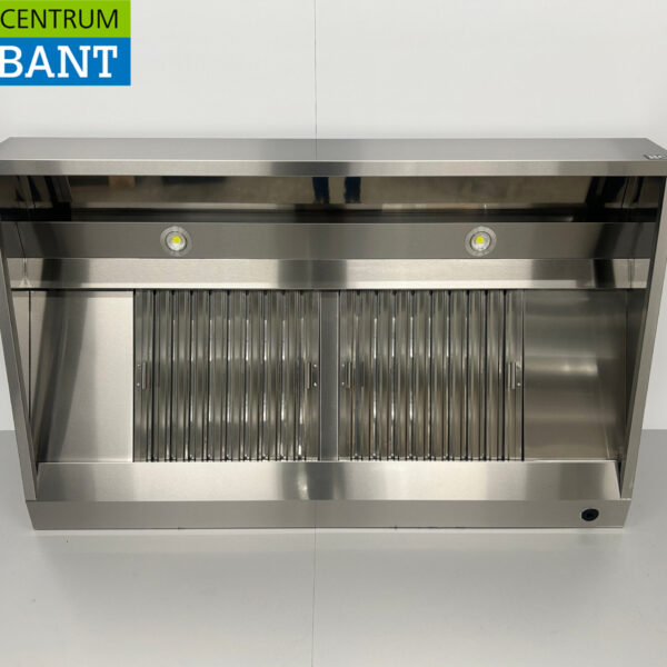 Dunstabzugshaube aus Edelstahl mit Lamellenfiltern Premium-line 160 cm schräges Modell Horeca