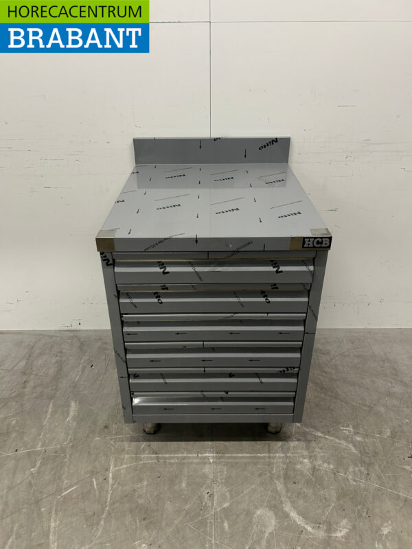 Edelstahl HCB Arbeitsschrank Schubladenschrank 6 Schubladen Premium-line für Teig 60 cm Catering Pizzeria Bäckerei