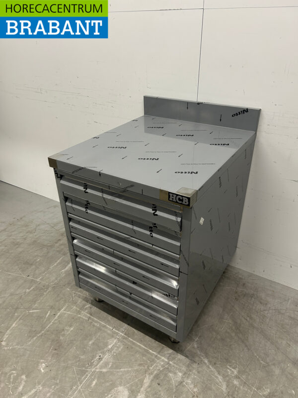 Edelstahl HCB Arbeitsschrank Schubladenschrank 6 Schubladen Premium-line für Teig 60 cm Catering Pizzeria Bäckerei – Bild 2