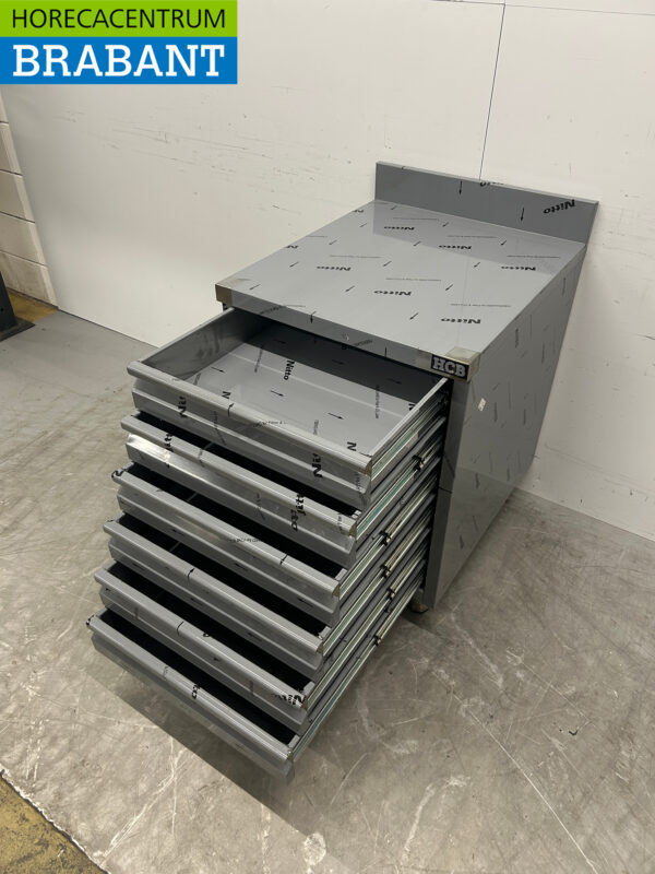 Edelstahl HCB Arbeitsschrank Schubladenschrank 6 Schubladen Premium-line für Teig 60 cm Catering Pizzeria Bäckerei – Bild 5