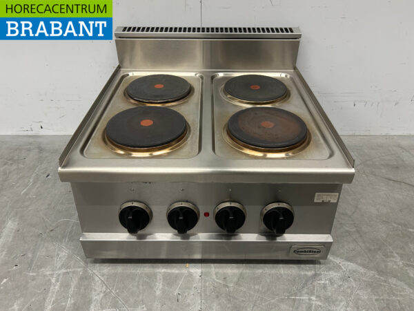 Edelstahl Combisteel 4 Brenner Elektroherd Herd 60 cm 400V Horeca