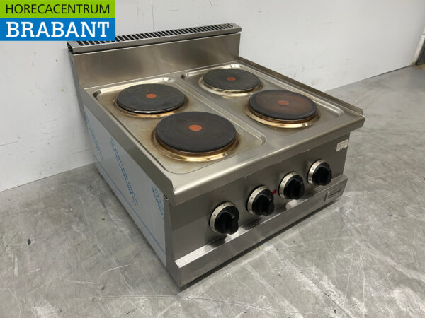 Edelstahl Combisteel 4 Brenner Elektroherd Herd 60 cm 400V Horeca – Bild 3