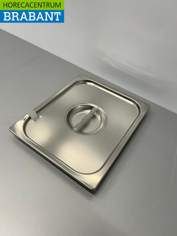 Edelstahl Gastronorm GN Deckel 1/2 GN mit Löffelaussparung Catering – Bild 3