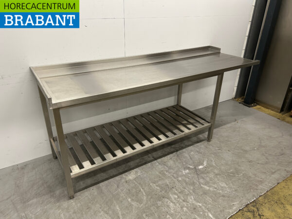 Abtropftisch aus Edelstahl für Durchlaufspüler 217 cm Horeca – Bild 2