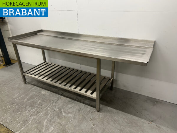 Abtropftisch aus Edelstahl für Durchlaufspüler 217 cm Horeca – Bild 3