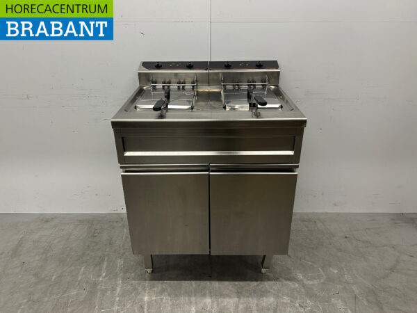 Edelstahl Profinox Doppelfritteuse Frittieren 2 x 16 Liter 400V Horeca