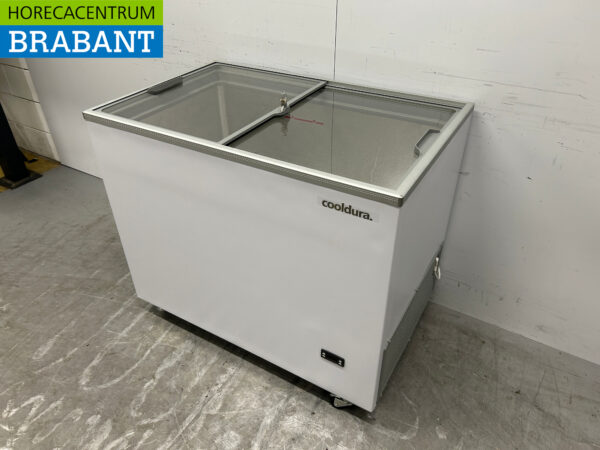 Mobile Kühltruhe mit Glasschiebedeckel 314 Liter 230V Horeca – Bild 2