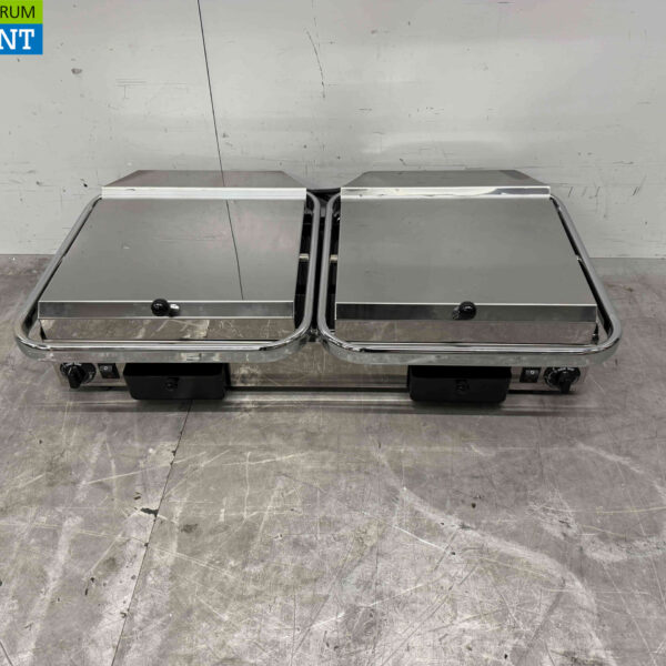 Edelstahl Milan Toast Vitroceramic Doppelkontakt Grill Panini Grill 2 x 230V Horeca
