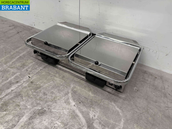 Edelstahl Milan Toast Vitroceramic Doppelkontakt Grill Panini Grill 2 x 230V Horeca – Bild 4