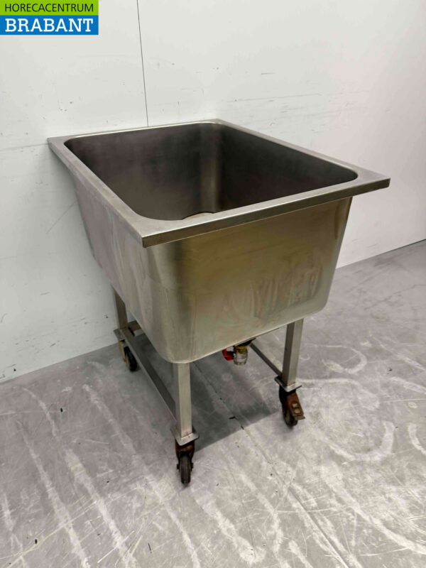 Mobile Rührschüssel aus Edelstahl 81,5 cm Metzgerei Catering – Bild 2