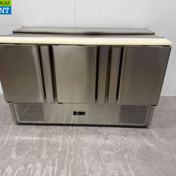 Edelstahl Kühltheke Saladette 3 Türen 136 cm 230V Horeca