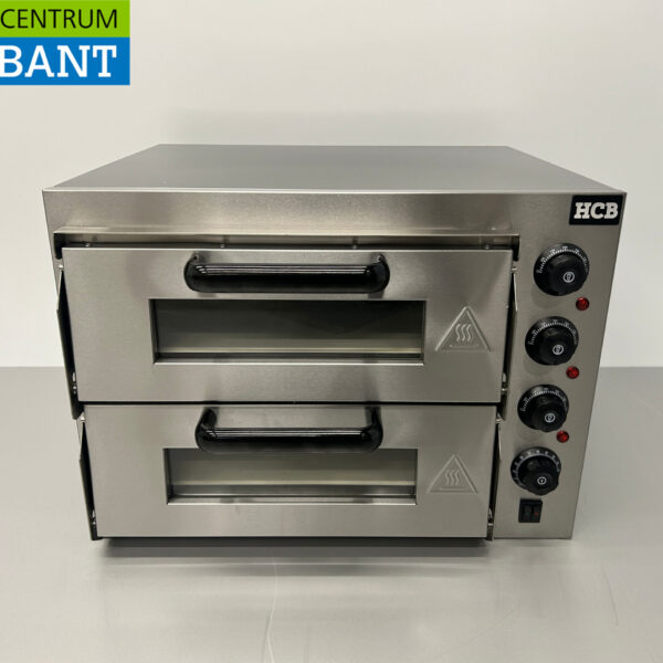 Doppelter Pizzaofen aus Edelstahl 2 x 40 cm Stein 230V Catering