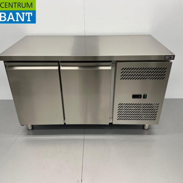 HCB Edelstahl Gefriertruhe Werkbank 2 Türen 1/1 Gastronorm 136 cm Catering