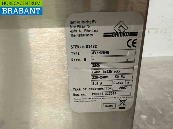 Edelstahl Gamko Chiller Kühlvitrine Kühlung 64,5 cm 230V Horeca – Bild 6