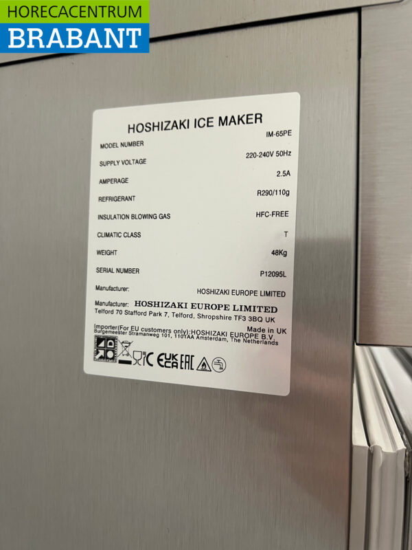 Edelstahl Hoshizaki IM-65PE mit 26 kg Bunker Produziert 58 kg pro Tag 230V Horeca – Bild 7