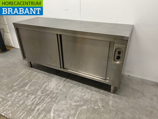 Edelstahl Warmhalteschrank 2 Schiebetüren 180 cm Catering – Bild 2