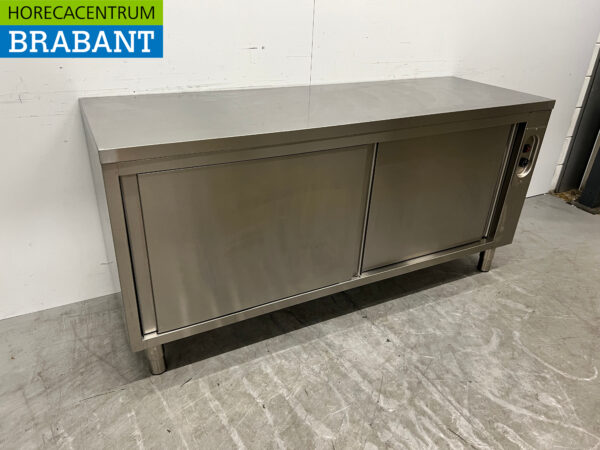 Edelstahl Warmhalteschrank 2 Schiebetüren 180 cm Catering – Bild 3