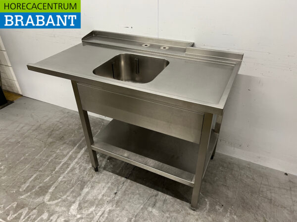 Futtertisch aus Edelstahl für Durchlaufspülmaschine 125,5 cm Horeca – Bild 2