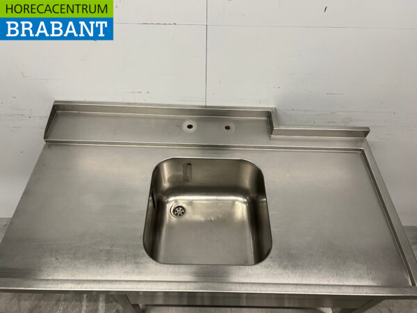 Futtertisch aus Edelstahl für Durchlaufspülmaschine 125,5 cm Horeca – Bild 4