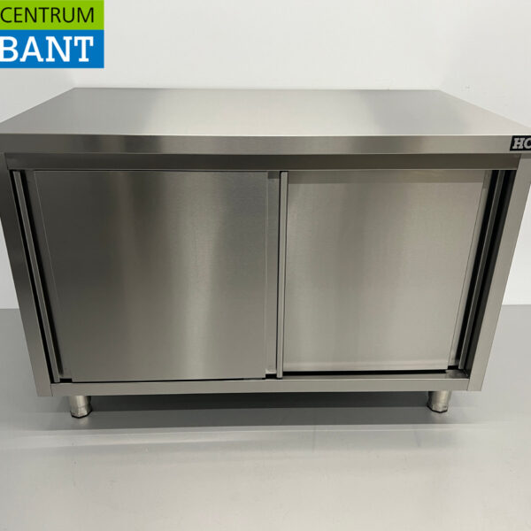 Edelstahl Arbeitsschrank Arbeitstisch 2 Schiebetüren Premium-line 120 cm Catering