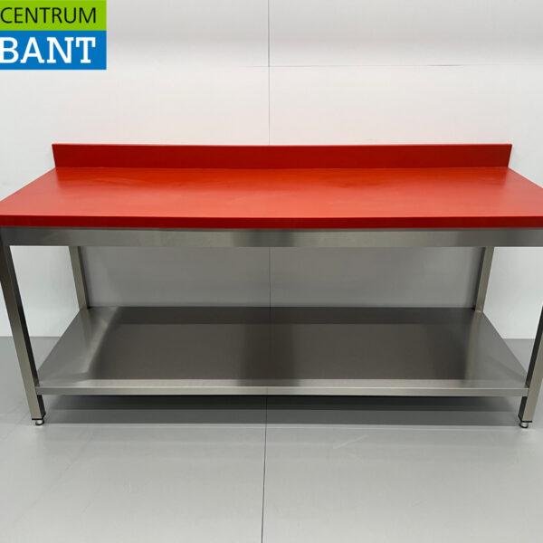 Edelstahl Polyethylen PE Schneidetisch Arbeitstisch Premium-line 200 cm Catering Metzgerei