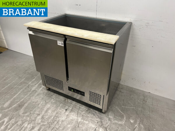 Edelstahl Kühltheke 2 Türen 90 cm 230V Horeca – Bild 2