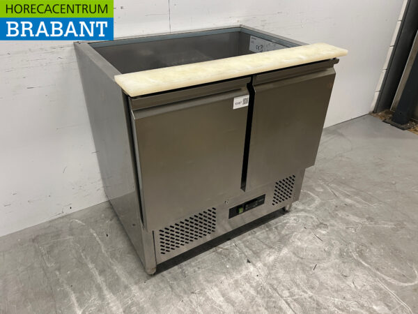 Edelstahl Kühltheke 2 Türen 90 cm 230V Horeca – Bild 3