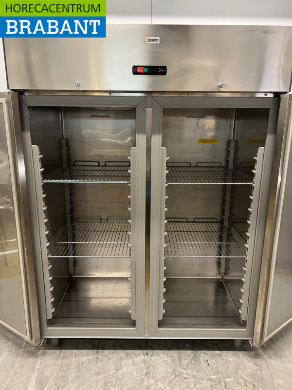 Desco Edelstahl Doppeltür-Gefrierschrank 1340 Liter 230V Horeca – Bild 4