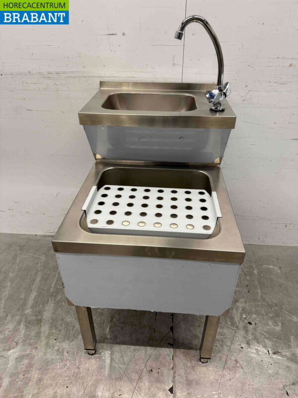 Edelstahl Doppelspüle Spüle Kombiarmatur 50 cm Catering
