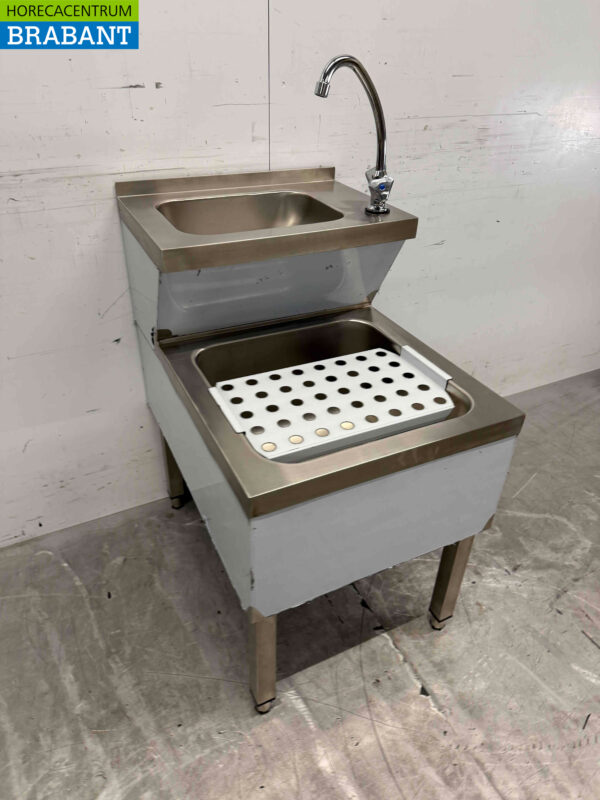 Edelstahl Doppelspüle Spüle Kombiarmatur 50 cm Catering – Bild 2