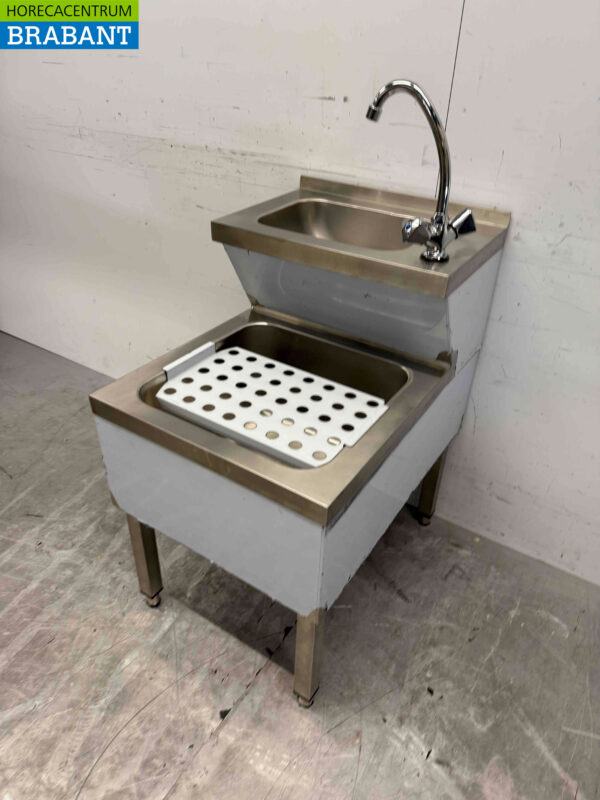Edelstahl Doppelspüle Spüle Kombiarmatur 50 cm Catering – Bild 3
