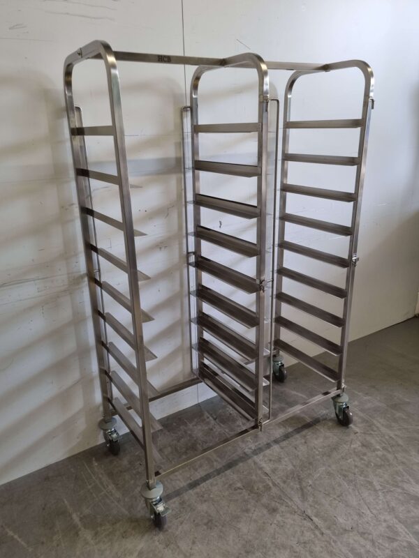 Edelstahl HCB Regal Wagen für 18 Waschkisten Waschkörbe 50 x 50 cm Horeca – Bild 3