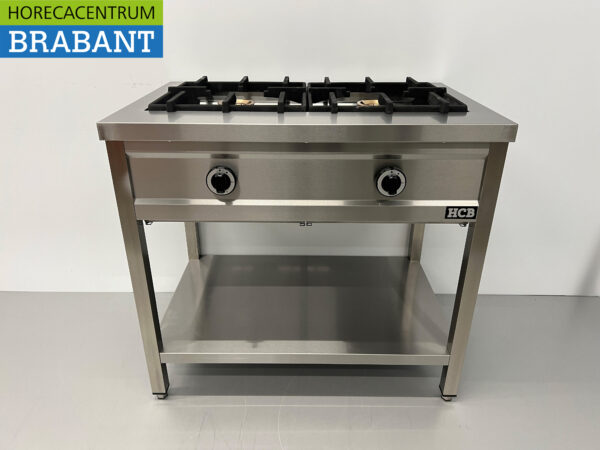 HCB Edelstahl Pfannkuchenherd 2 Brenner 2 x 8 kW 90 cm GAS Catering