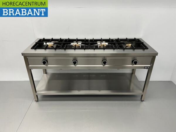 HCB Edelstahl Pfannkuchenherd 4 Brenner 4 x 8 kW 168,5 cm GAS Catering