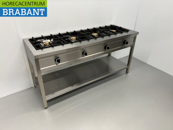HCB Edelstahl Pfannkuchenherd 4 Brenner 4 x 8 kW 168,5 cm GAS Catering – Bild 2