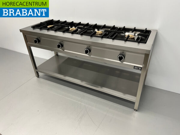 HCB Edelstahl Pfannkuchenherd 4 Brenner 4 x 8 kW 168,5 cm GAS Catering – Bild 3