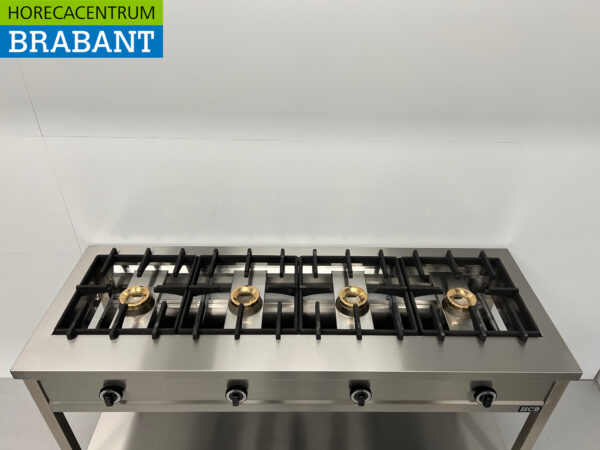 HCB Edelstahl Pfannkuchenherd 4 Brenner 4 x 8 kW 168,5 cm GAS Catering – Bild 4