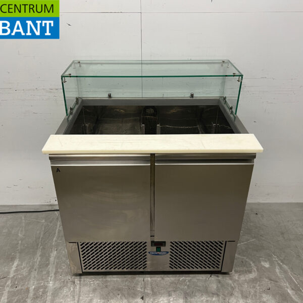 Edelstahl Tecnodom Gekühlte Werkbank Saladette 2 Türen 90,5 cm 230V Horeca