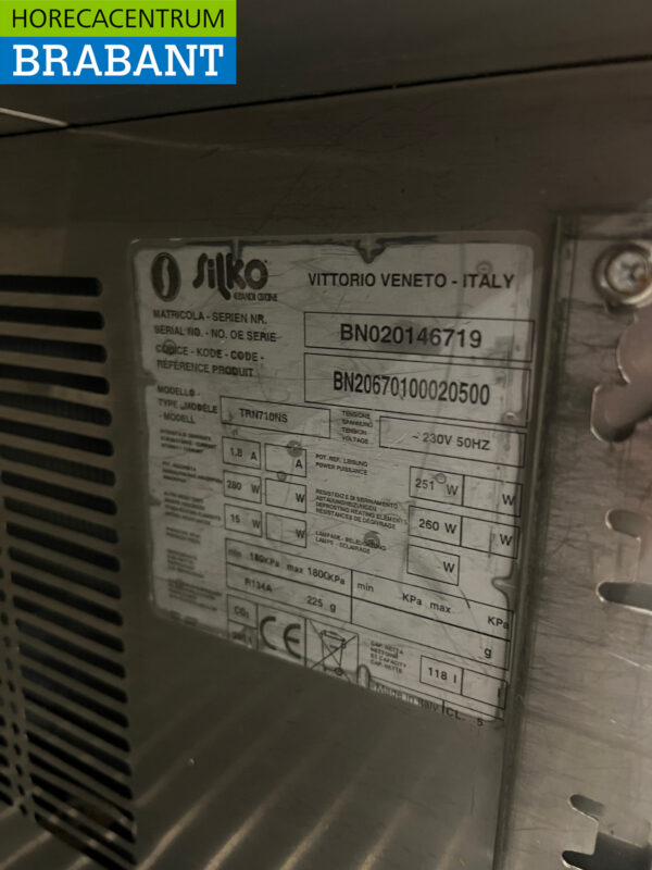 Gekühlte Werkbank aus Edelstahl 1 Tür 77 cm 230V Horeca – Bild 5