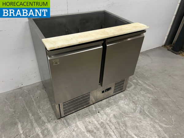 Edelstahl Kühltheke Saladette 2 Türen 90 cm 230V Horeca – Bild 3