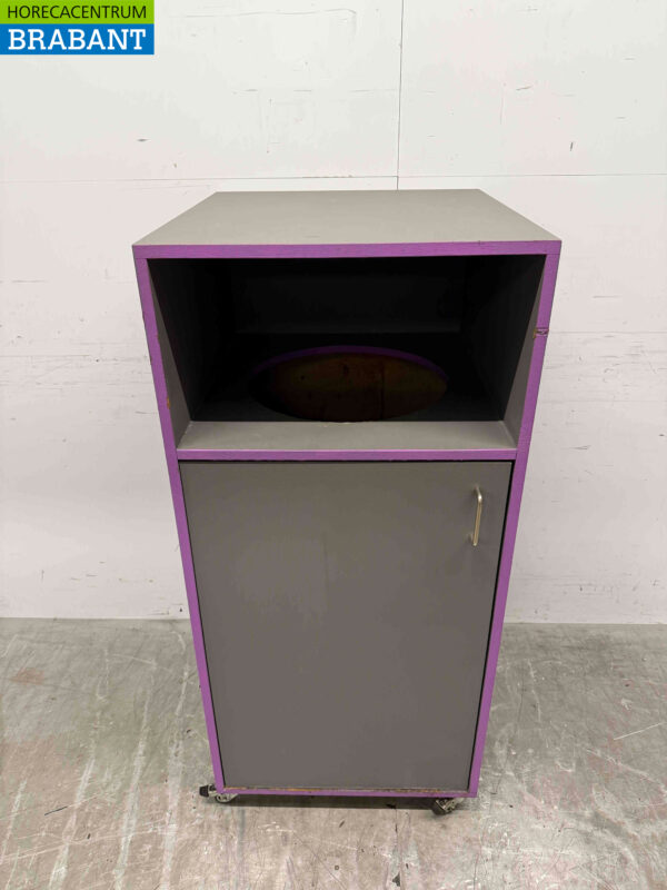 Mobiler Mülleimer aus Holz Mülltonne 59 cm Catering