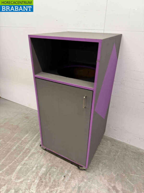 Mobiler Mülleimer aus Holz Mülltonne 59 cm Catering – Bild 2