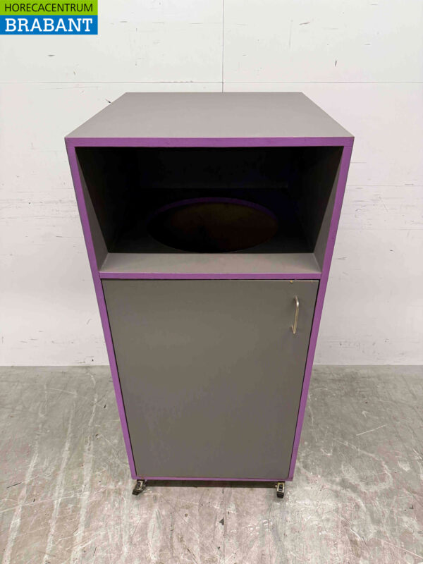 Mobiler Mülleimer aus Holz Mülltonne 59 cm Catering – Bild 5